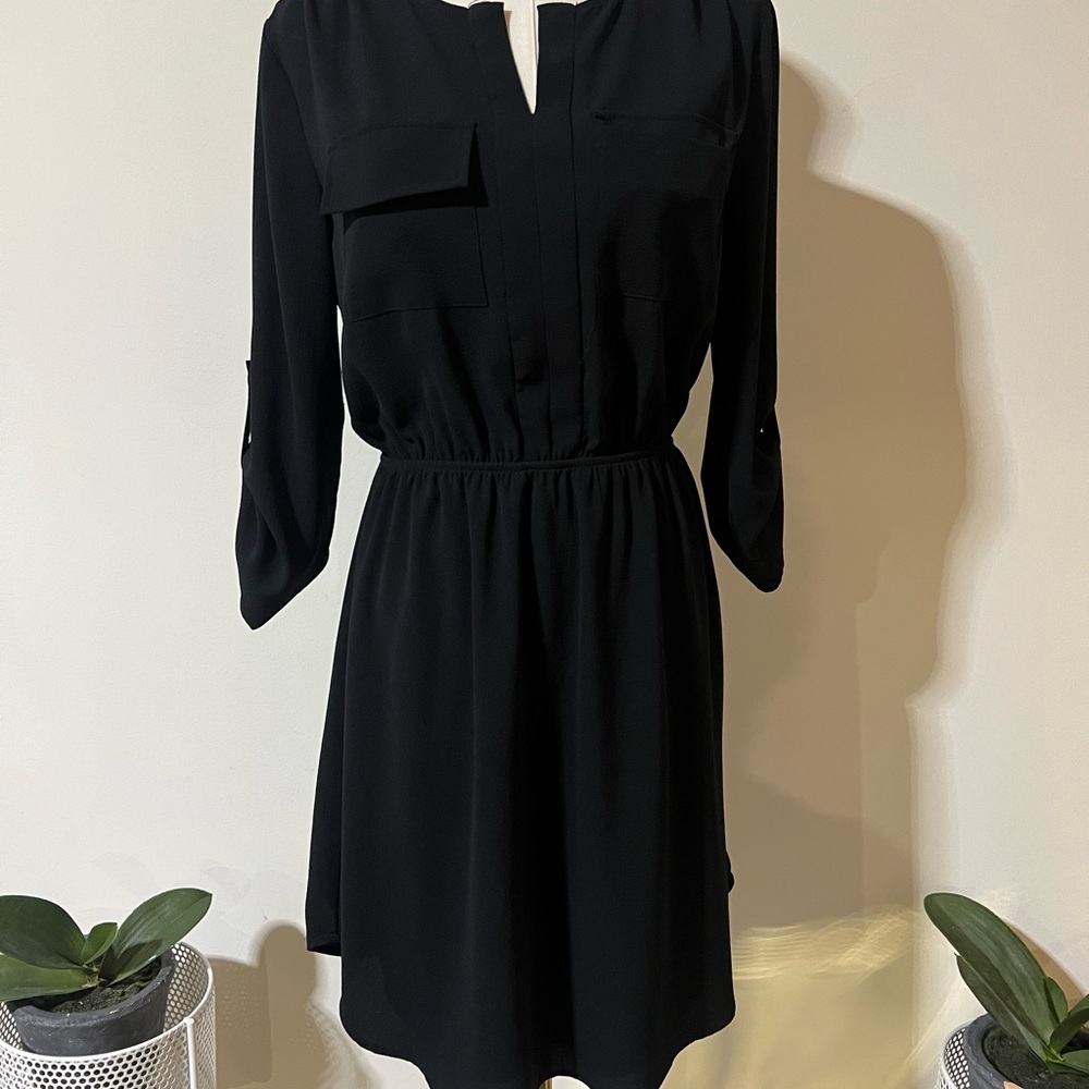 Monteau Black Long Sleeve Dress